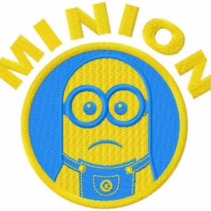 Minion yellow and blue embroidery design