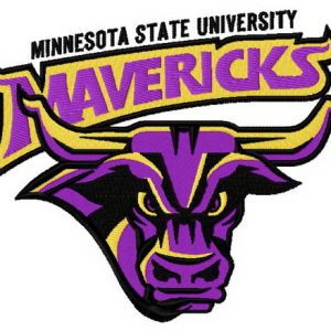 Minnesota State Mavericks logo embroidery design