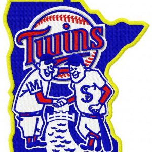 Minnesota Twins polite handshake embroidery design