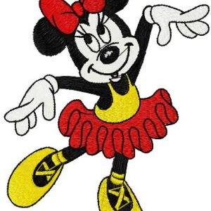 Minnie Mouse dancing 2 embroidery design