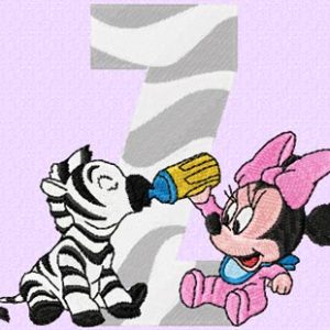 Minnie Mouse Z Zebra embroidery design