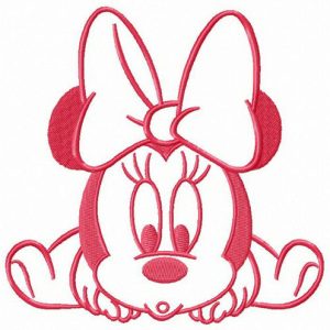 Minnie crawls embroidery design