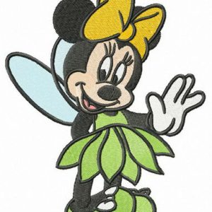 Minnie in Tinker Bell costume embroidery design