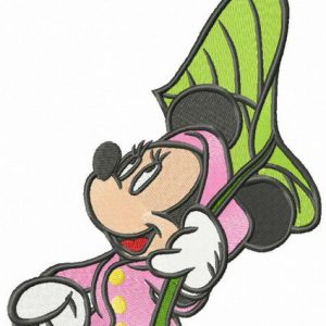 Minnie isn't afraid of rain embroidery design