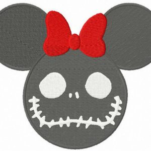 Minnie Mouse Halloween horror embroidery design