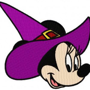 Minnie Mouse witch embroidery design