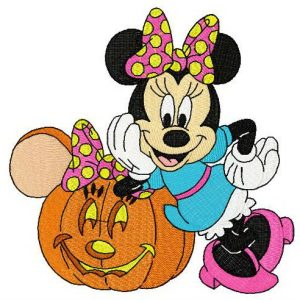 Minnie styled pumpkin embroidery design