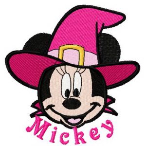 Minnie the witch embroidery design