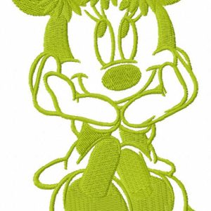 Minnie thinking embroidery design
