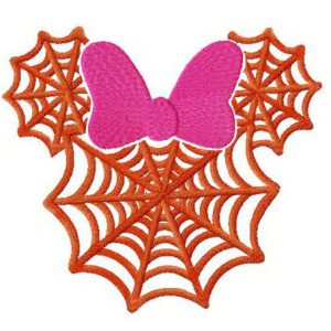 Minnie web silhouette embroidery design