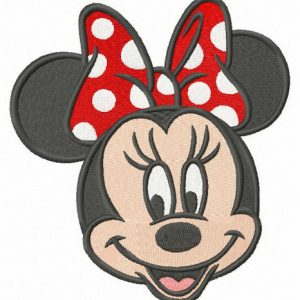 Minnie with polka dot bow embroidery design