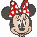 Minnie with polka dot bow embroidery design