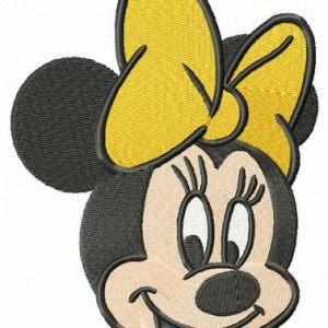 Minnie with yellow bow embroidery design
