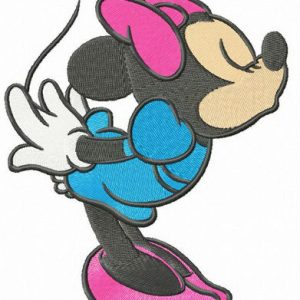 Minnie's first kiss embroidery design