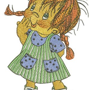 Mischievous child embroidery design