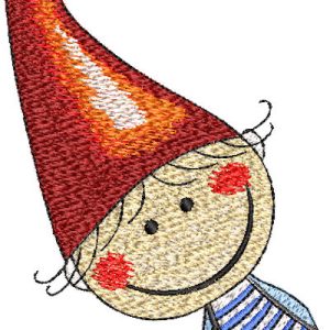 Mischievous elf embroidery design