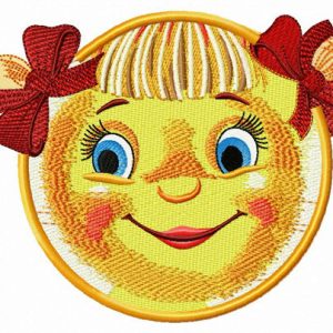 Mischievous sun embroidery design