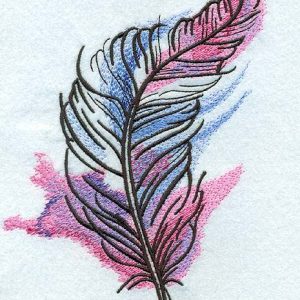 Feather mixed colors embroidery design