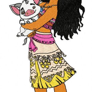 Moana and Pua 3 embroidery design