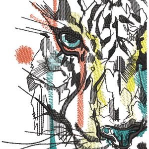 Modern art tiger embroidery design