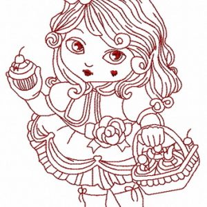 Modern Little Red Riding Hood 3 embroidery design