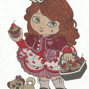 Modern Little Red Riding Hood embroidery design