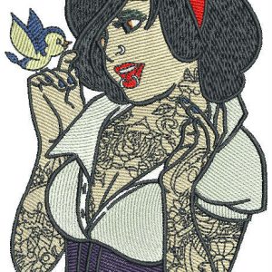 Modern Snow White embroidery design