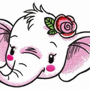 Modest elephant embroidery design