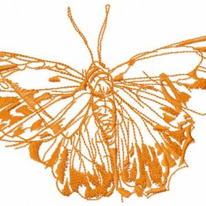 Monarch butterfly orange embroidery design