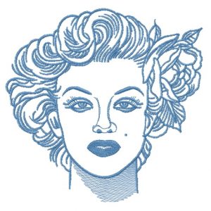 Monroe face 2 embroidery design