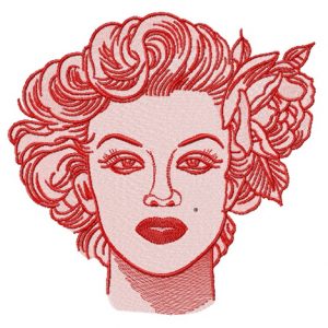 Monroe face embroidery design