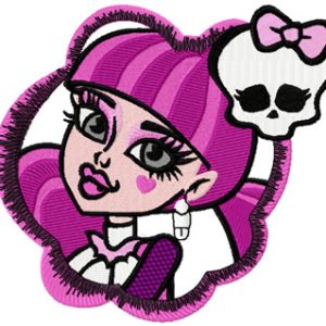 Monster High Draculaura badge embroidery design