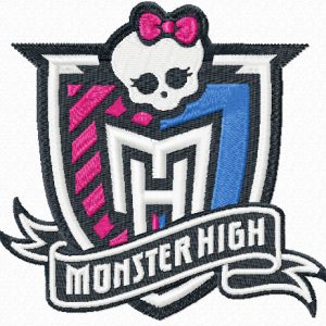 Monster High logo embroidery design