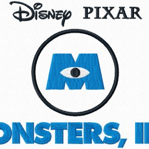 Monster Inc logo embroidery design