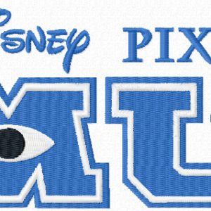 Monster University logo embroidery design