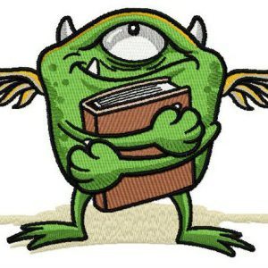 Monster's favorite book embroidery design