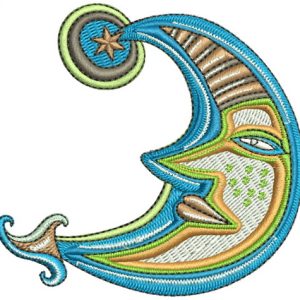 Moon embroidery design