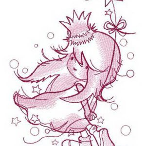 Moonlight princess embroidery design