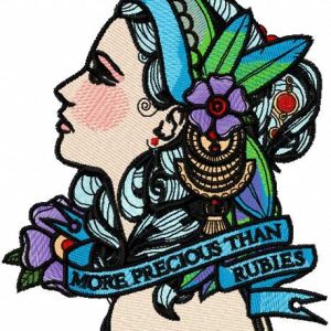 More precious than rubies embroidery design