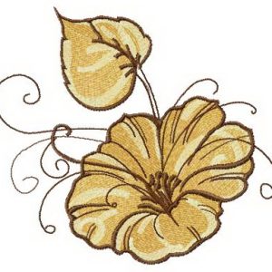 Morning glory flowers embroidery design