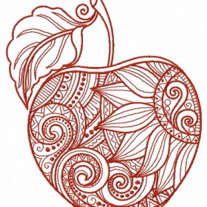Mosaic apple 2 embroidery design