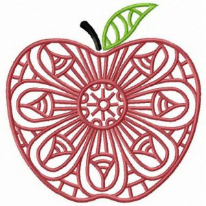 Mosaic apple embroidery design