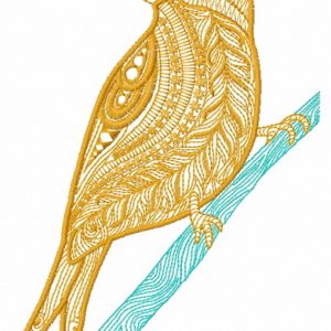 Mosaic bird embroidery design