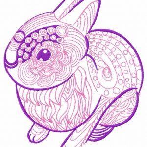 Mosaic bunny 2 embroidery design