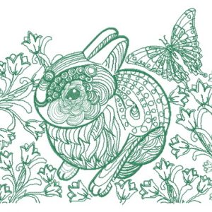 Mosaic bunny embroidery design