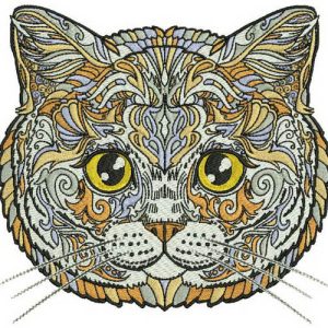 Mosaic cat 10 embroidery design