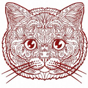 Mosaic cat 11 embroidery design