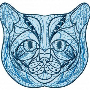 Mosaic cat 2 embroidery design