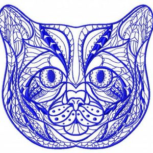 Mosaic cat 3 embroidery design