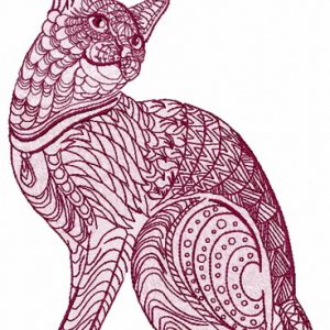 Mosaic cat 4 embroidery design